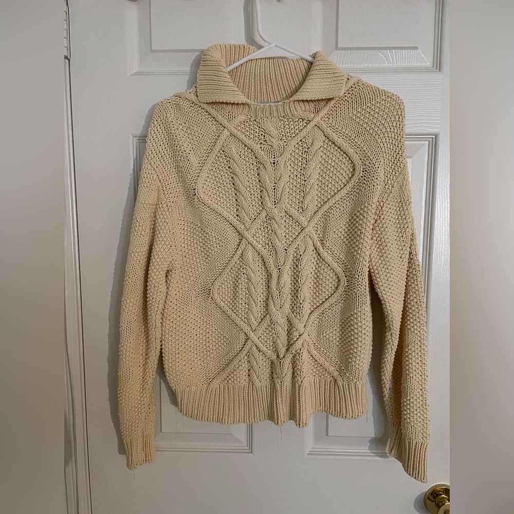 Butter Yellow Cable Knit Sweater